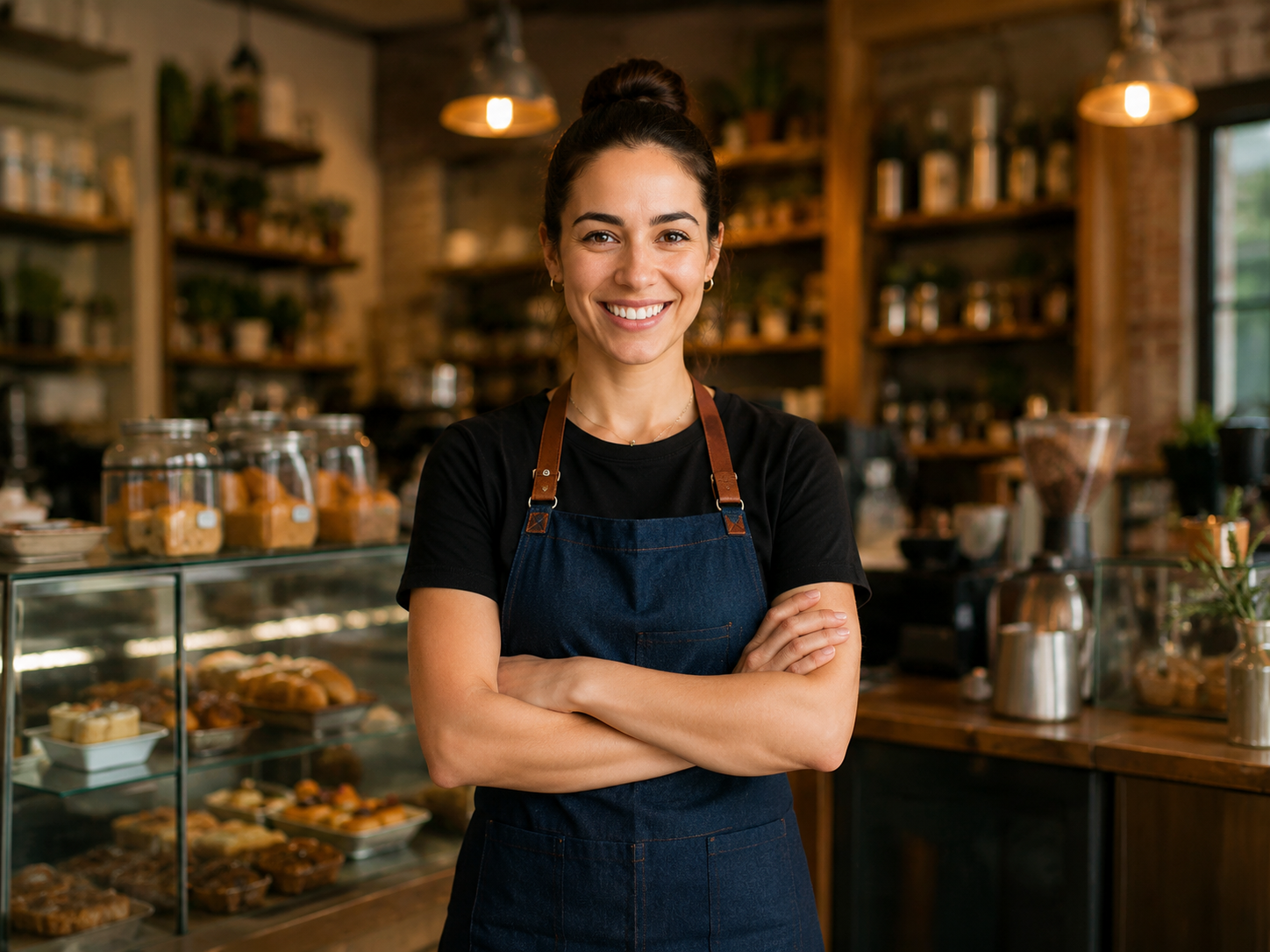 A local Philadelphia small-business owner in their café